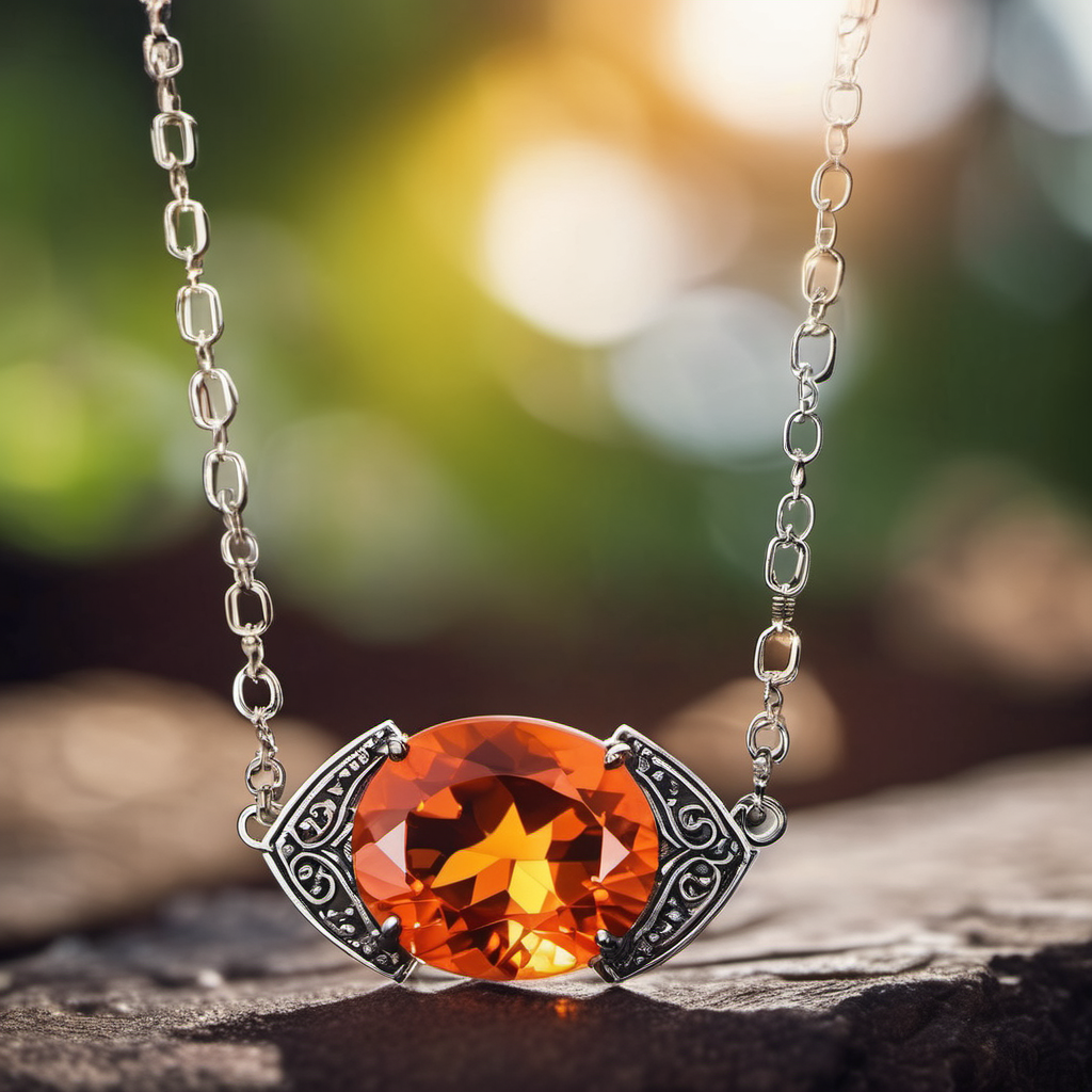 Mexican fire opal pendant