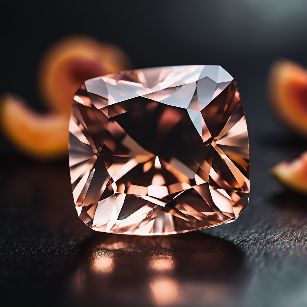 Loose cushion peach morganite gemstone