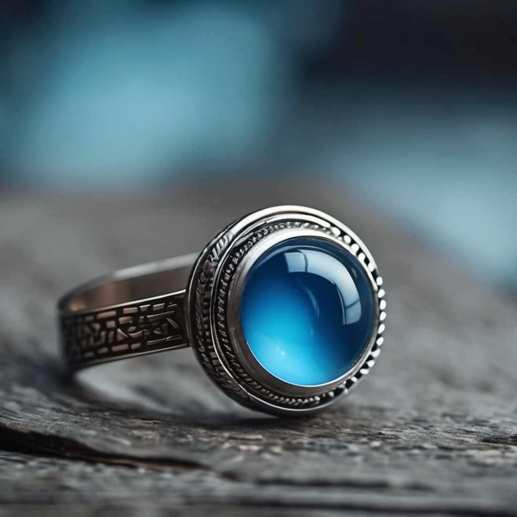 Dyed blue agate ring