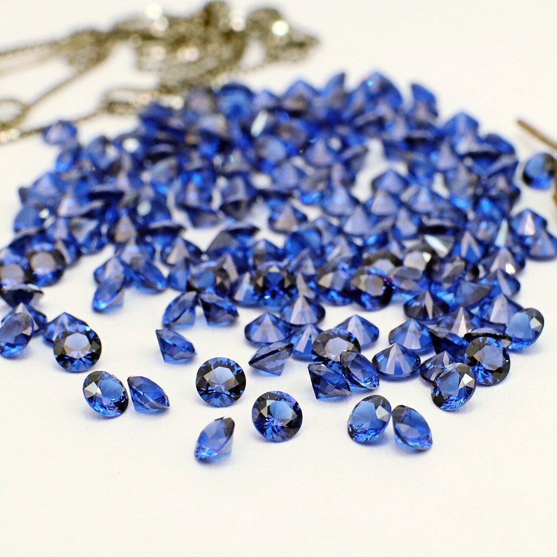 Dark blue nano gemstones sapphire simulant