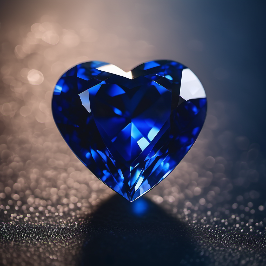 Royal blue heart shape sapphire