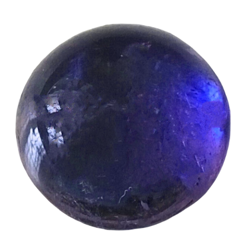 Round blue sapphire in a cabochon cut loose