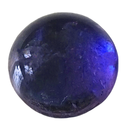 Round blue sapphire in a cabochon cut loose
