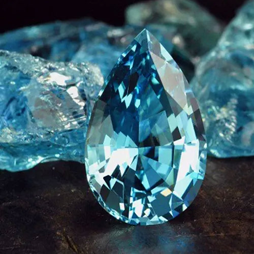 pear shaped dark blue aquamarine
