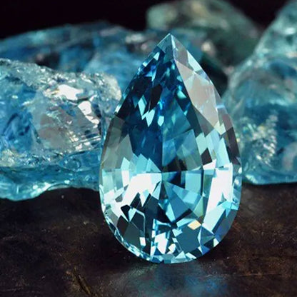 pear shaped dark blue aquamarine