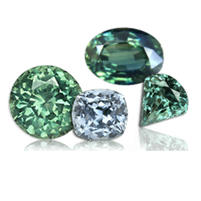 Mixxed green and teal sapphires