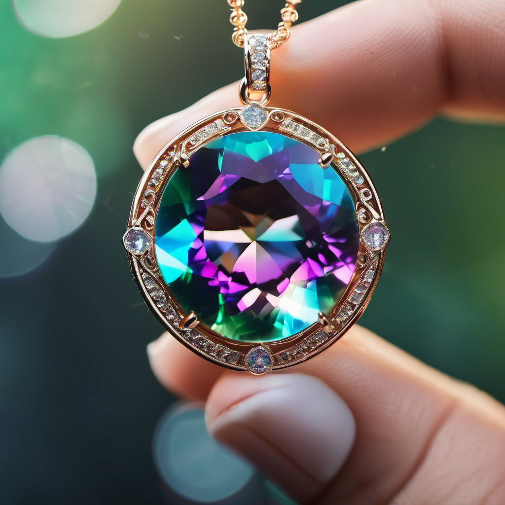 Mystic topaz rainbow colours, a coated gemstone