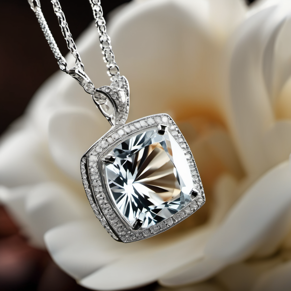 Cushion cut white topaz