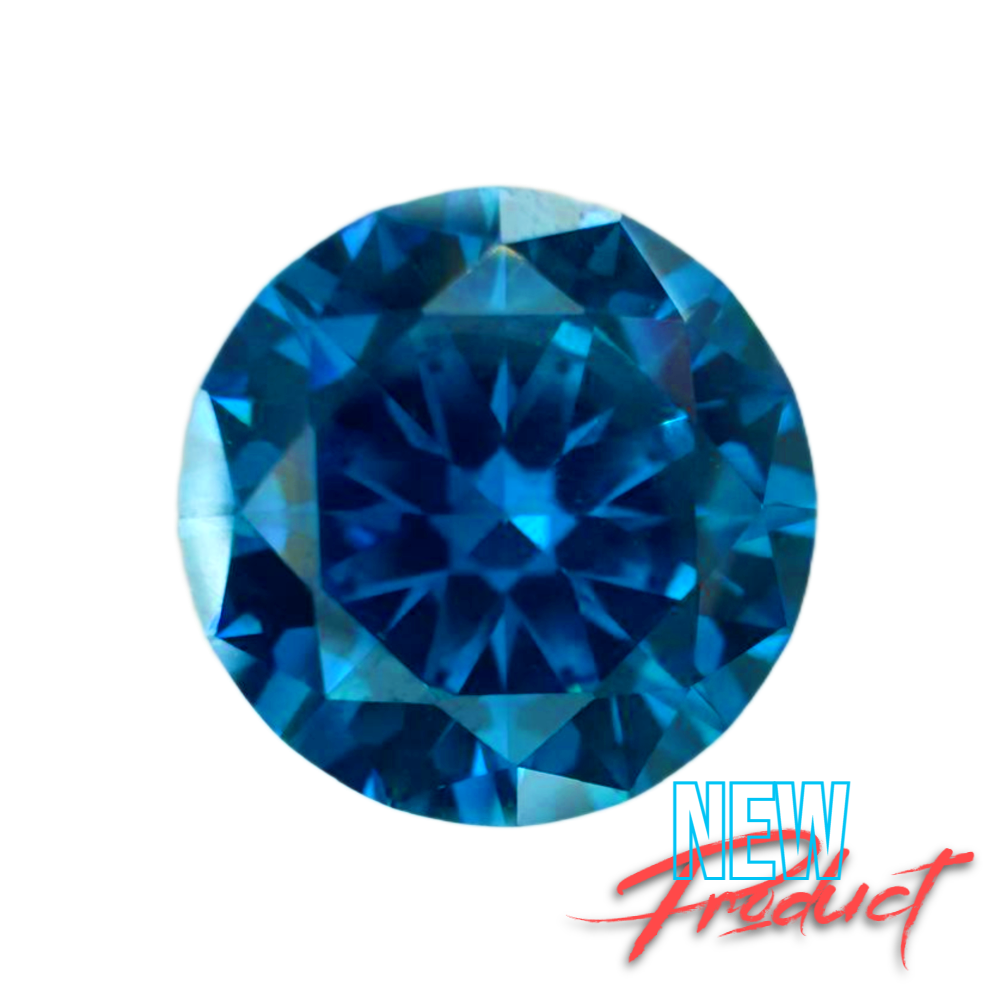 Ocean blue, dark blue cubic zirconia