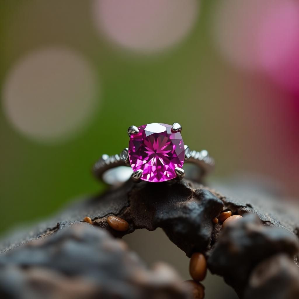 Synthetic pink sapphire corundum