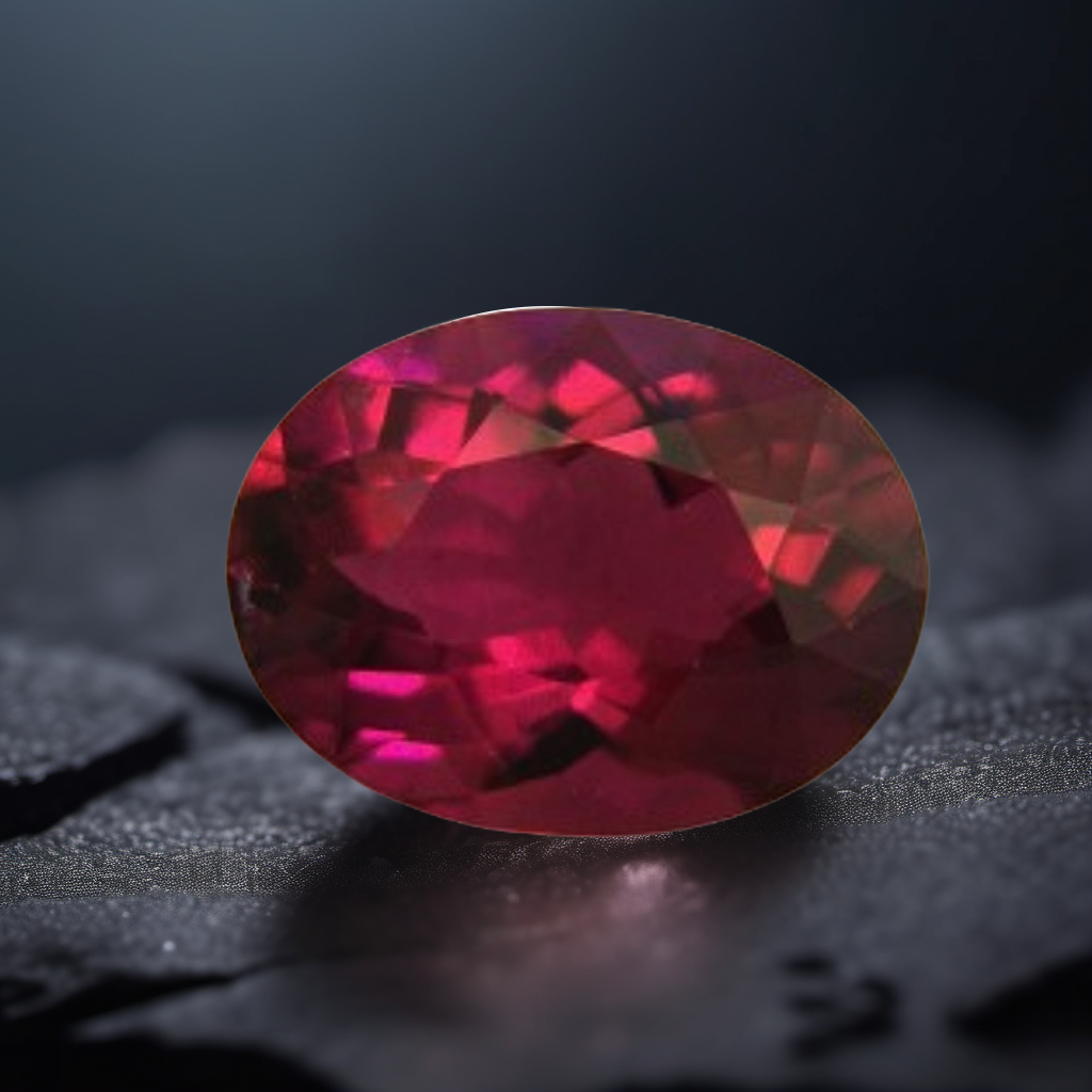 Natural red tourmaline known as rubellite