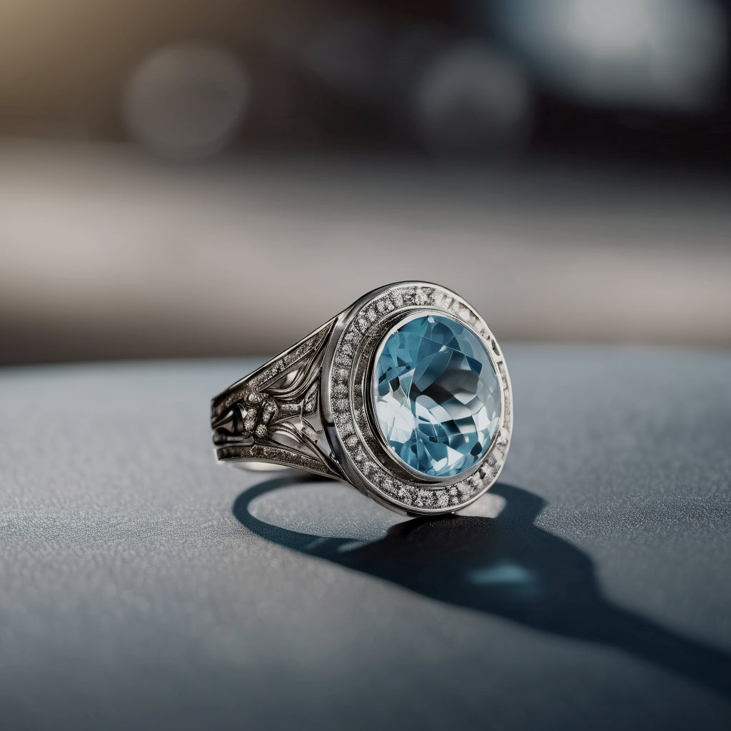 Sky blue topaz ring