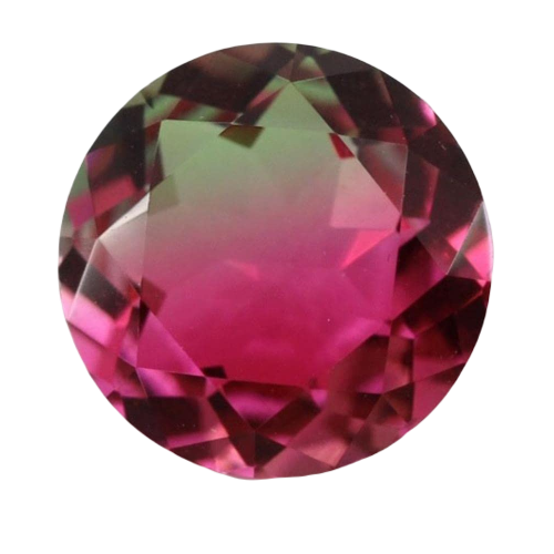 Watermelon tourmaline glass gemstone
