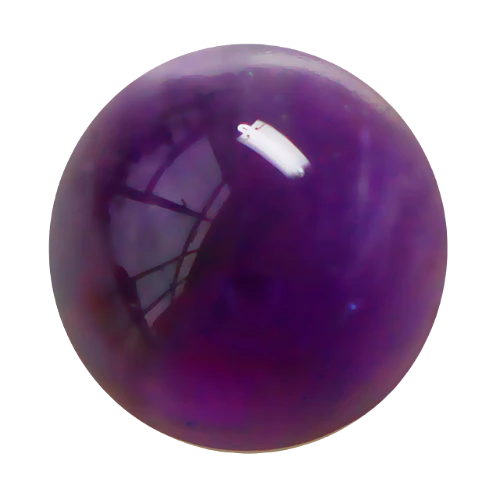 round cabochon cut purple amethyst