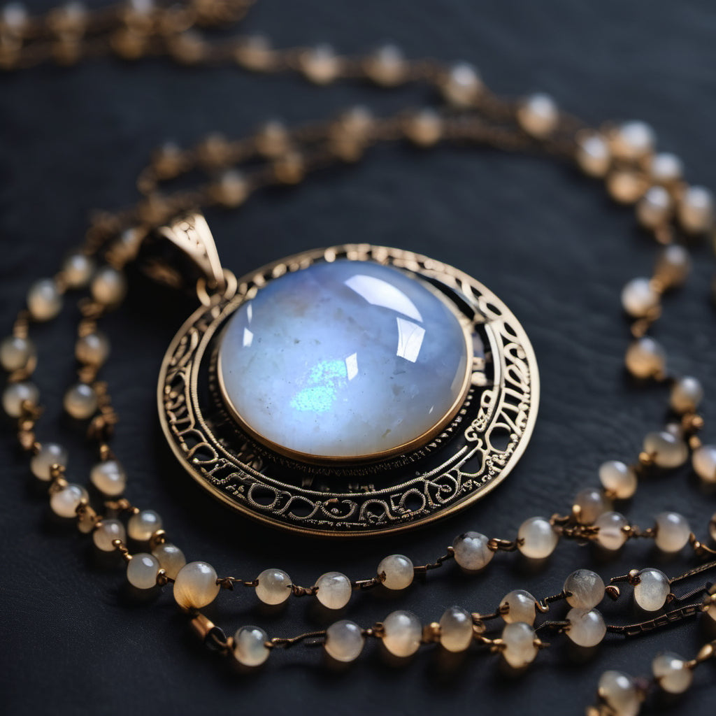 Round white moonstone opaque